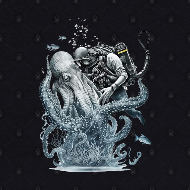 Scubadiving with Octopus by AI INKER